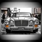 Картина для старого автомобиля, настенное искусство, супер классические Jaguars xj6 черно-белая картина, холст, плакаты и принты, современные украшения для дома