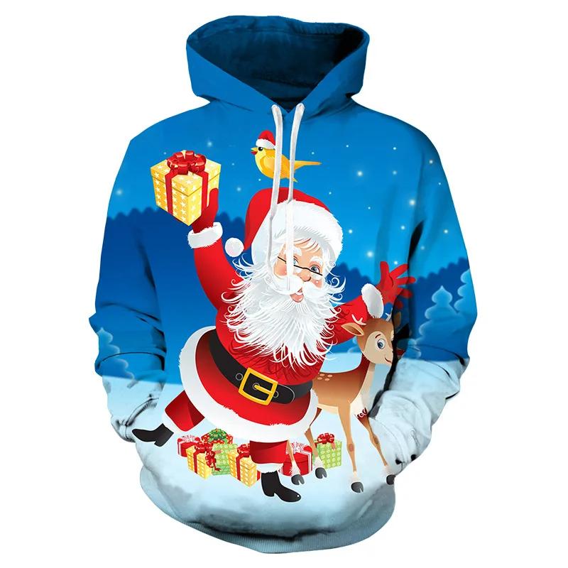 Рождественская Детская одежда с объемным рисунком Модная осенне зимняя