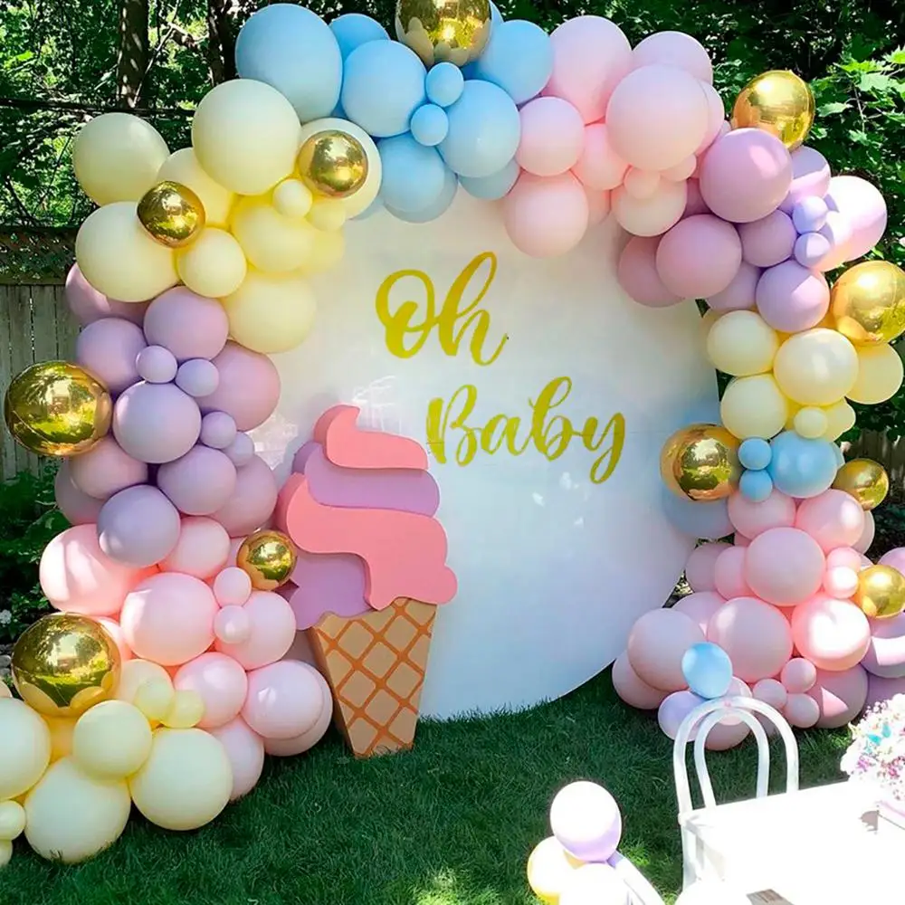 

HUIRAN Macaron Balloon Garland Arch Kit Birthday Party Decorations Kids 1st Birthday balloons Wedding Party Supplies Baby Shower