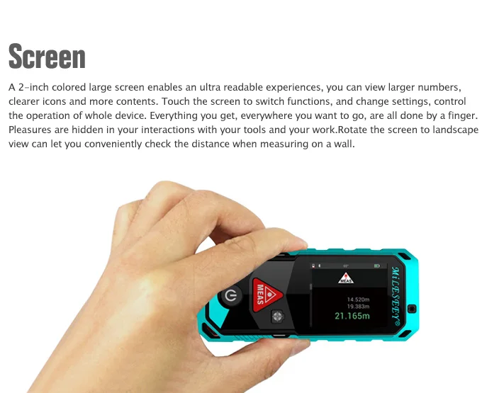 MILESEEY P7 80 м 100 м 150 м 200 м Bluetooth лазерный дальномер с поворотным сенсорным экраном лазерный измеритель с камерой