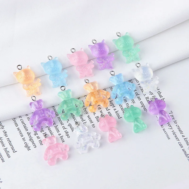 Подвески из смолы в виде милого медведя кота 10 шт. сделай сам изготовление