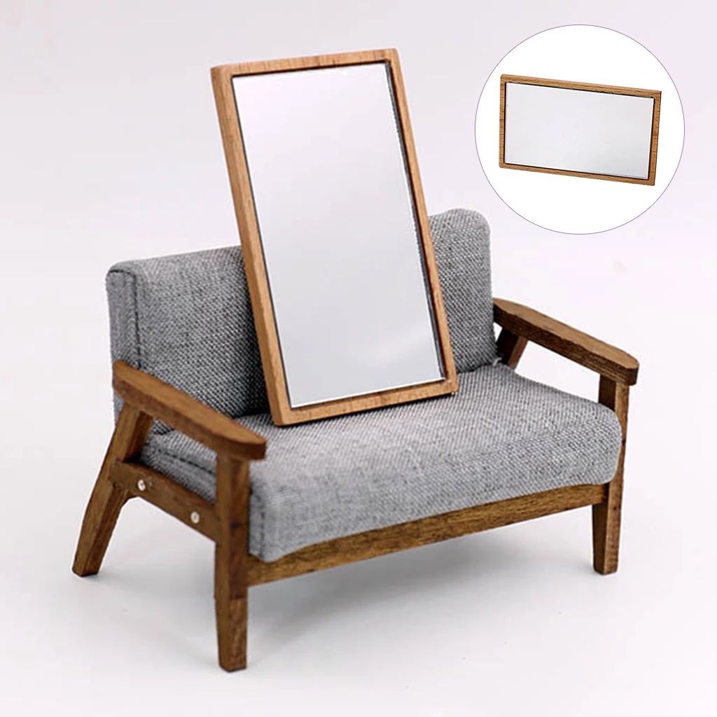 

Масштаб 1/12, миниатюрное зеркало для кукольного домика, имитация модели, аксессуары для комнаты