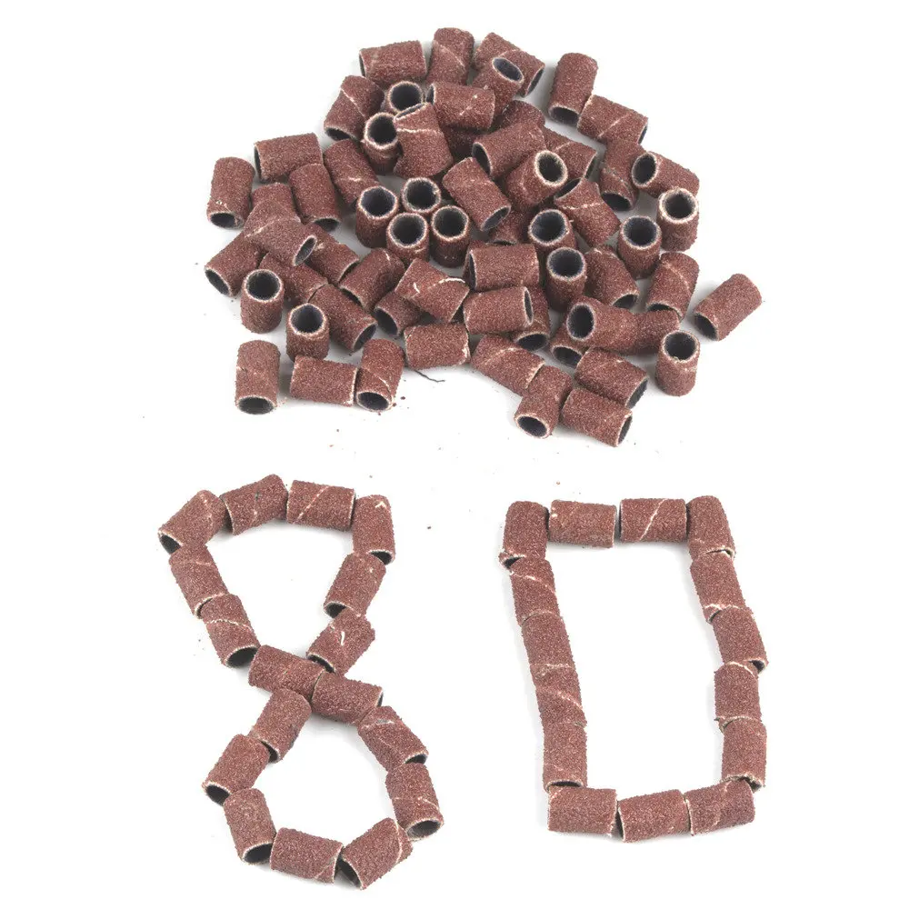 Sand 100pcs size 80 100 шт. 8" /120"/18" для шлифовальные ленты для ногтей, инструмент для снятия геля, аксессуар для электрическая машинка для обработки ногтей, сверла для ногтей - Цвет: Sand 100pcs size 80