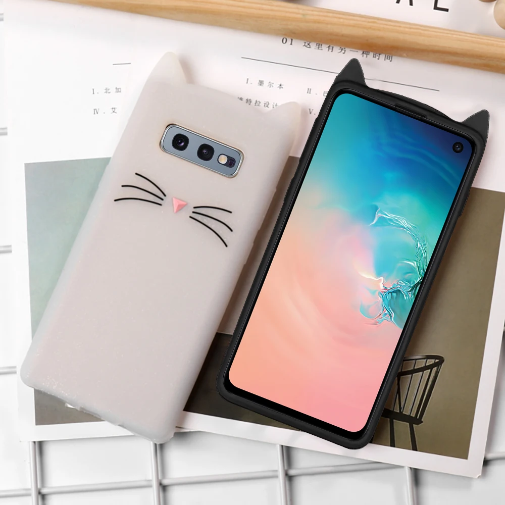 L-FADNUT Silicone Soft TPU Case For Samsung S9 S8 S10 Plus S10E Galaxy S7 S6 Edge Cute Cartoon Rubber Shockproof Bumper Cover | Мобильные