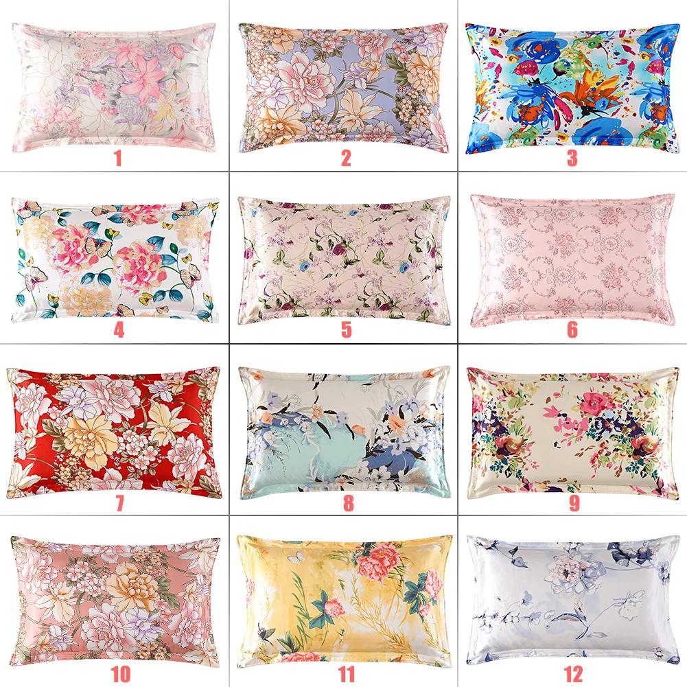 

48x74cm 2022 Fashion Simple Pillowcase Single Side Floral Print Pillowcase Skin Friendly Cool Natural Bedding Decoration