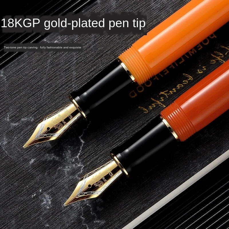Jinhao 100 Centennial перьевая ручка из смолы 18KGP среднее/изогнутое перо 0 6/1 2 мм с