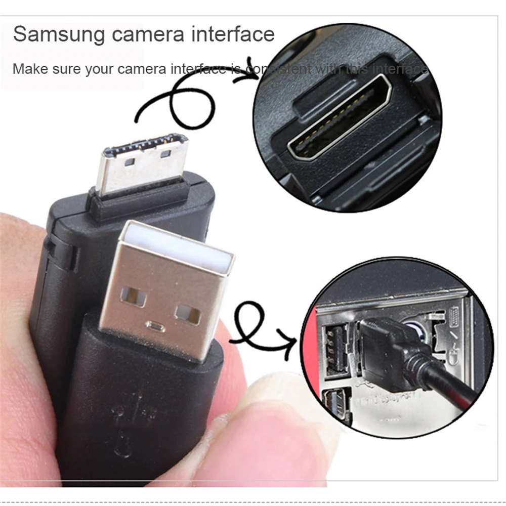 Кабель для передачи данных 0,5 м USB Зарядное устройство кабель для samsung Камера NV103 NV106 NV30 NV33 NV4 NV40 NV9 P1000 P1200 P800 PL100 PL150 PL50 PL55