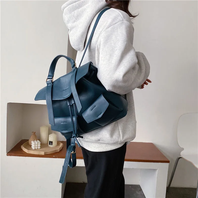 Классический женский рюкзак модная однотонная дорожная сумка повседневный