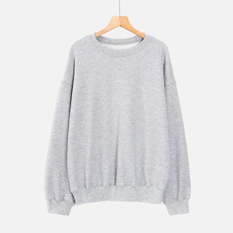 

Autumn Women Solid Sweatshirts Female Long Sleeve O Neck Pullover Sweatshirt 2021 Girls Fashion Loose Casual Sweet Sport Tops