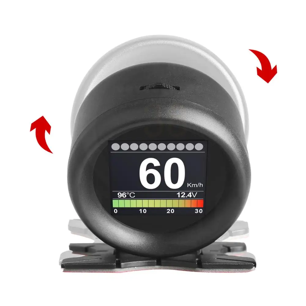 Autool X60 БД метр OBD 2 HUD цифровой Температура Манометр Цифровой Напряжение Скорость метр Дисплей метр сигнализации воды