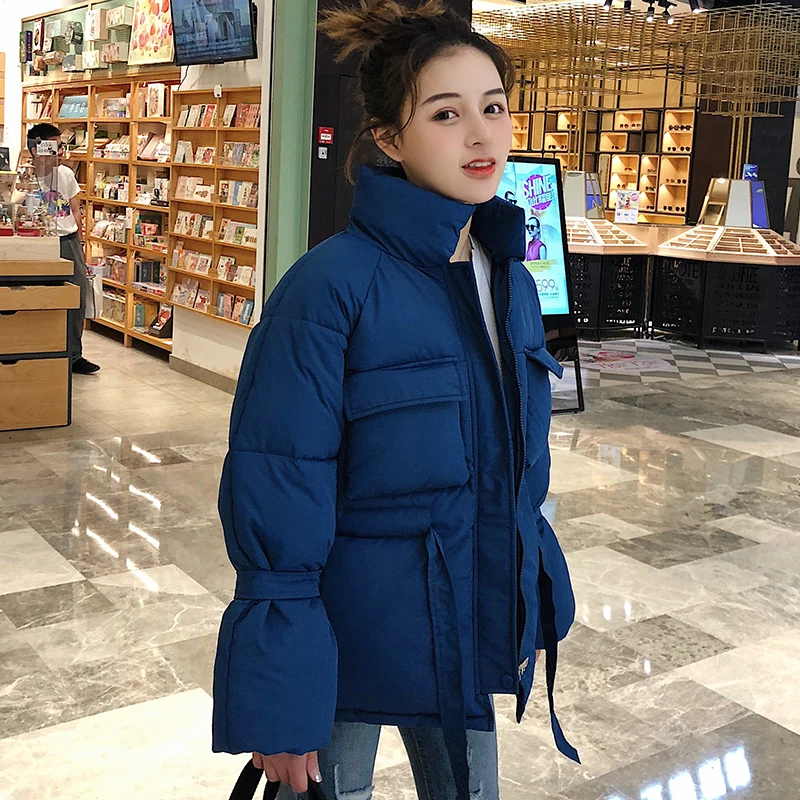 Fitaylor/зимние хлопковые куртки с воротником-стойкой короткий дизайн Милая Красная