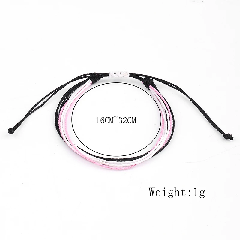 Браслет ручной работы водонепроницаемый смешанный цвет Вощеная Веревка дружбы