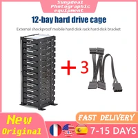 12 layer 3 5 inch mechanical hard drive bracket external hard disk box stack rack hdd bracket metal storage cage add sata cable