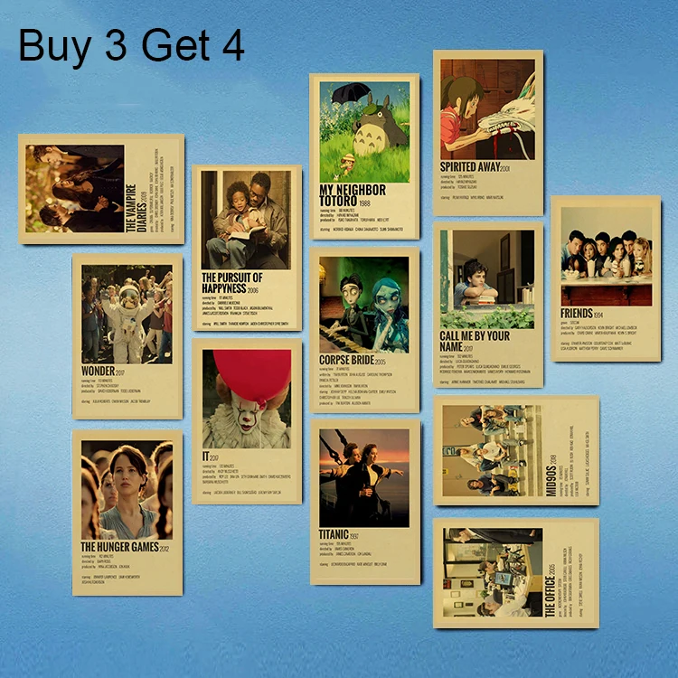 

Retro Classic Movie Poster TV Show Kraft Paper vintage Posters Modern Art Painting Picture for Room Bar Cafe Wall Decor