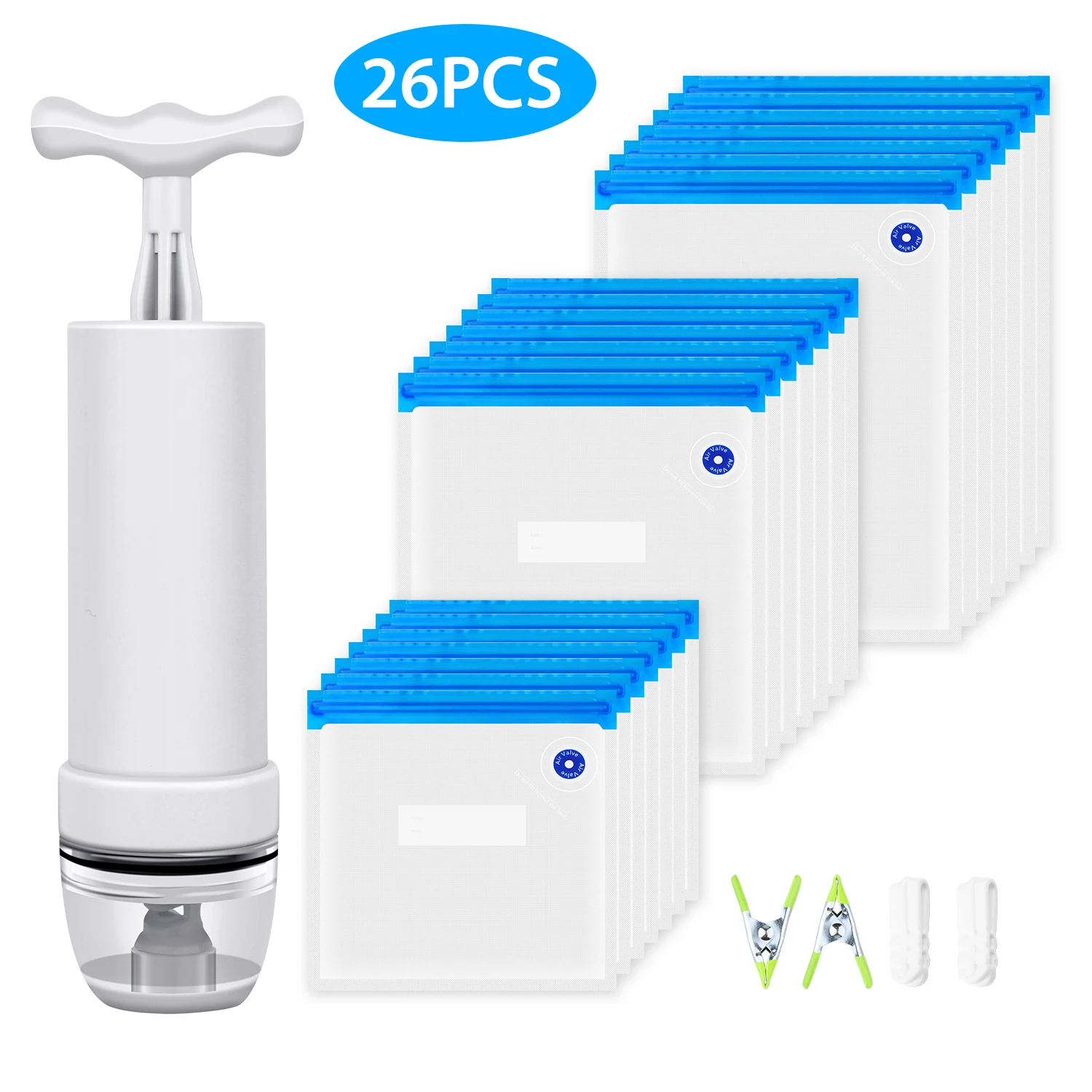 

21PCS Reusable Food Vacuum Sealer Bag With Hand Pump for Food Fresh keeping Joule Cookers and Anova Food Storage Sous Vide Bags