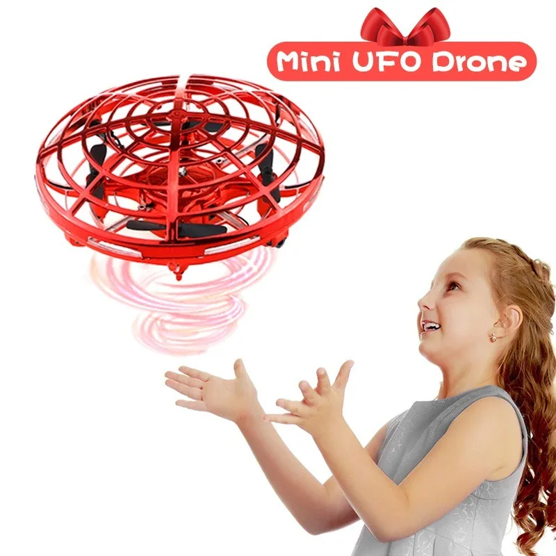 

UFO Hand Operated RC Helicopter Quadrocopter Dron Infrared Induction Aircraft Flying Ball Toys For Kids