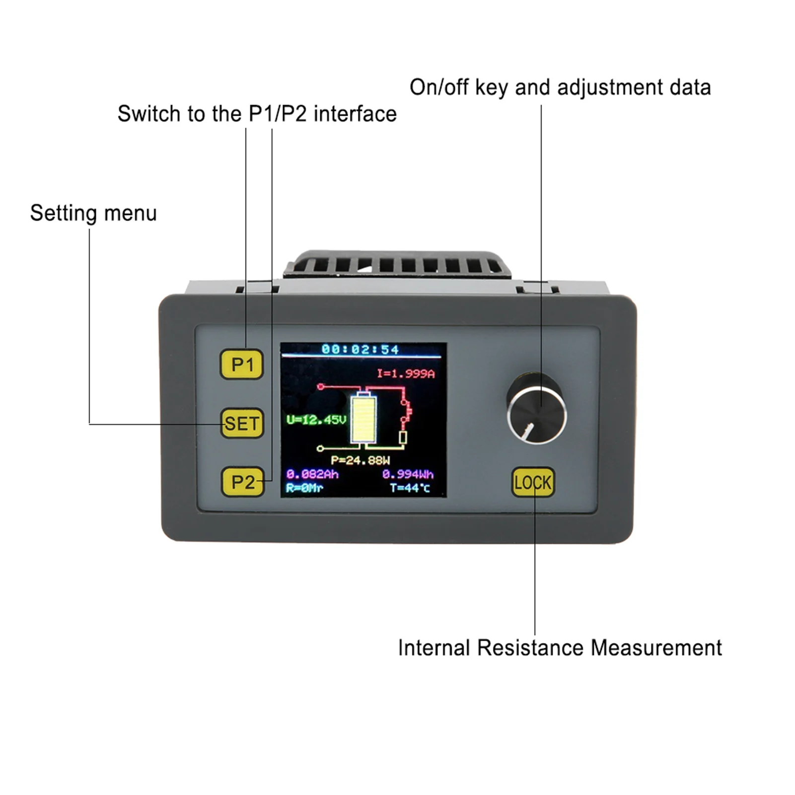 Электронный модуль нагрузки Многофункциональный цветной экран регулируемый