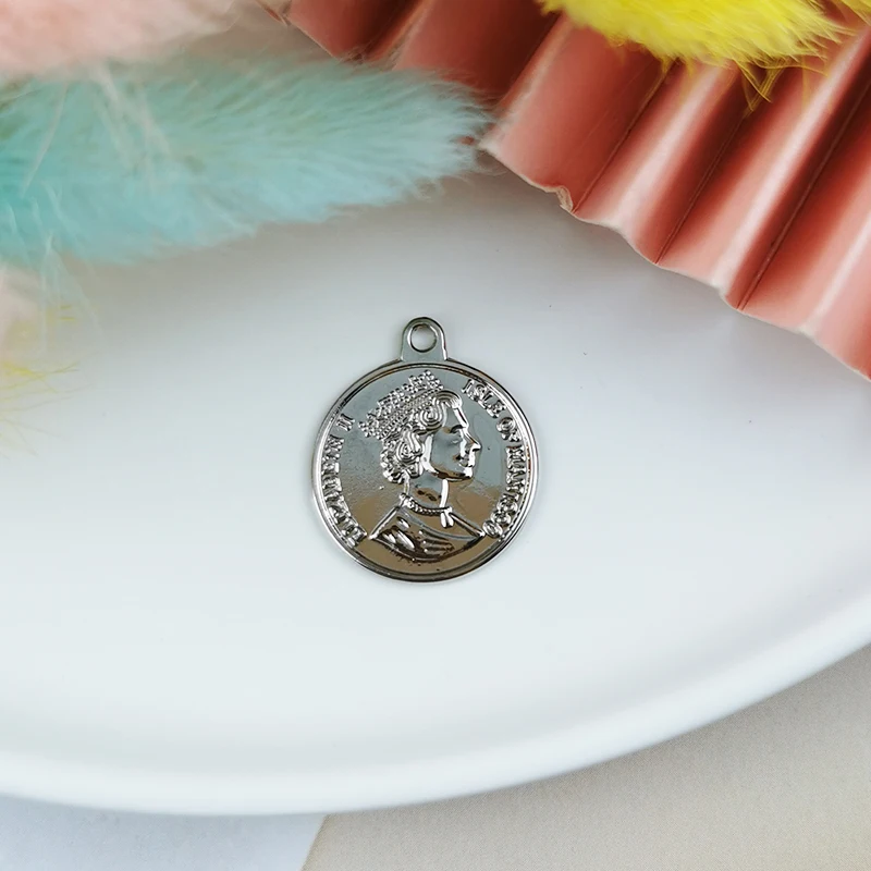 10 шт. подвеска в виде монеты золотистого/серебристого цвета | Украшения и