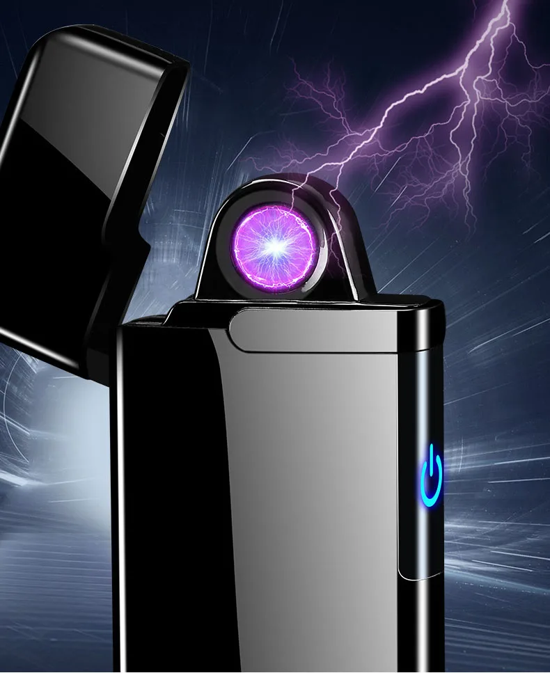 Плазменная usb-зажигалка с сенсорным переключателем, зажигалка для сигарет для курения, Электронная зажигалка с выгравированным именем, супертонкая зажигалка
