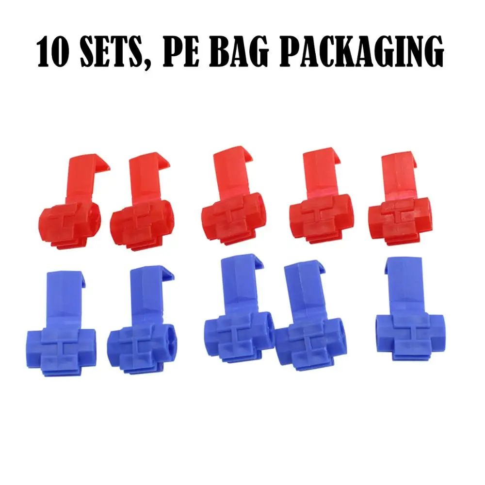 Авто 10 шт 2-контактный Т-образный кабель Соединители терминалы обжимной скотч