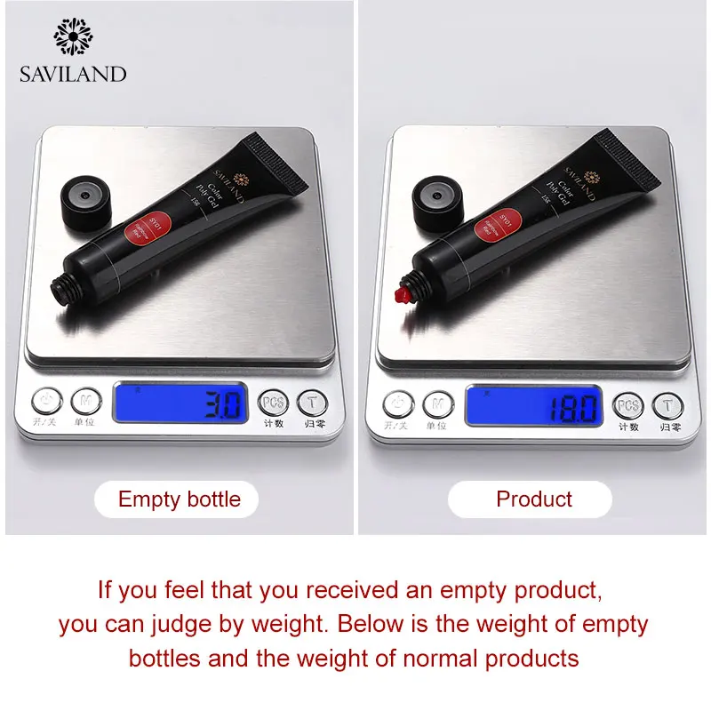 Saviland цветной полигель для наращивания ногтей блестящий акриловый гель УФ