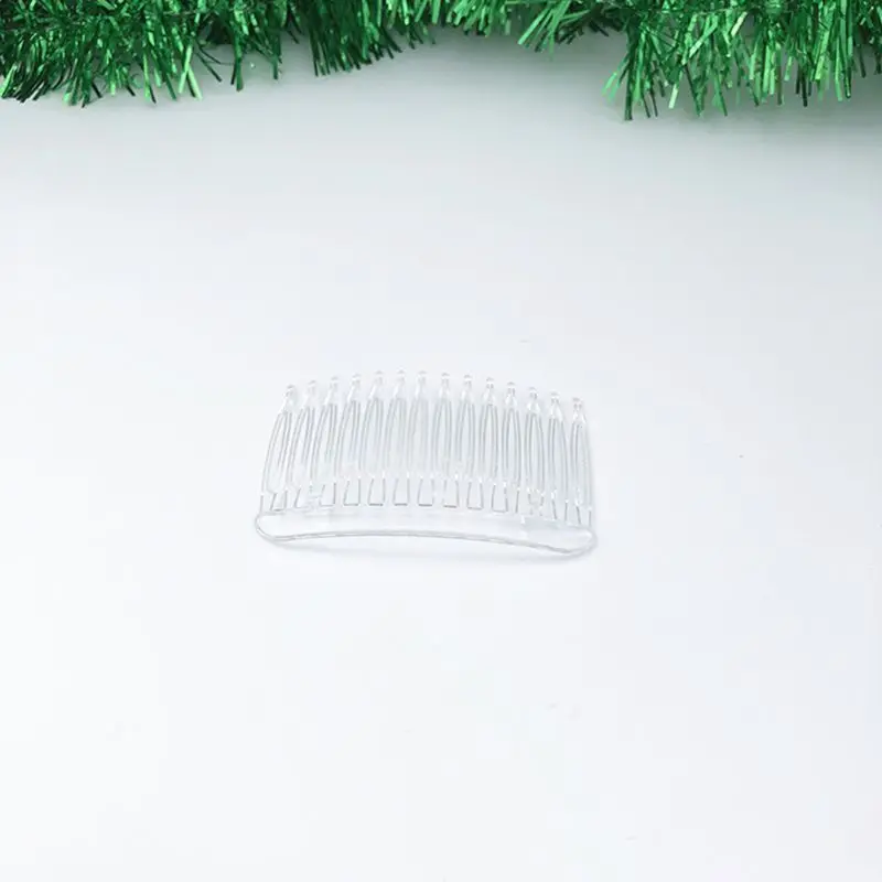 

7x5cm 15 Teeth Fancy DIY Plastic Hair Clip Comb Women Bridal Wedding Veil Holder Transparent Beauty Styling Tool