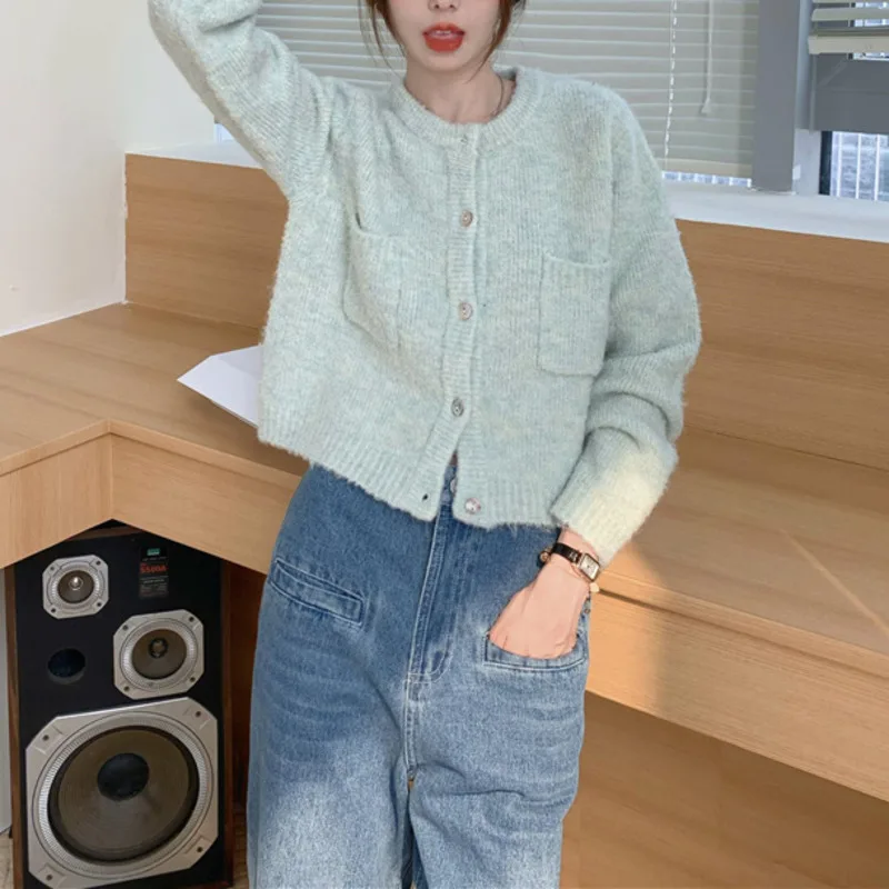 

Свободная и универсальная повседневная одежда, свитер с длинным рукавом, мягкий ветрозащитный кардиган на осень и зиму, свитер, пальто, женс...