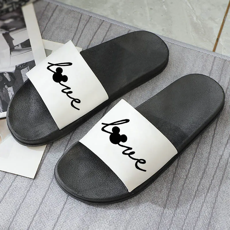 

Summer Women Shoes Indoor Slippers Letter Print Flat sandals Non-slip Flip Flops Thick bottom Fashion Bathroom Home Ladies shoes
