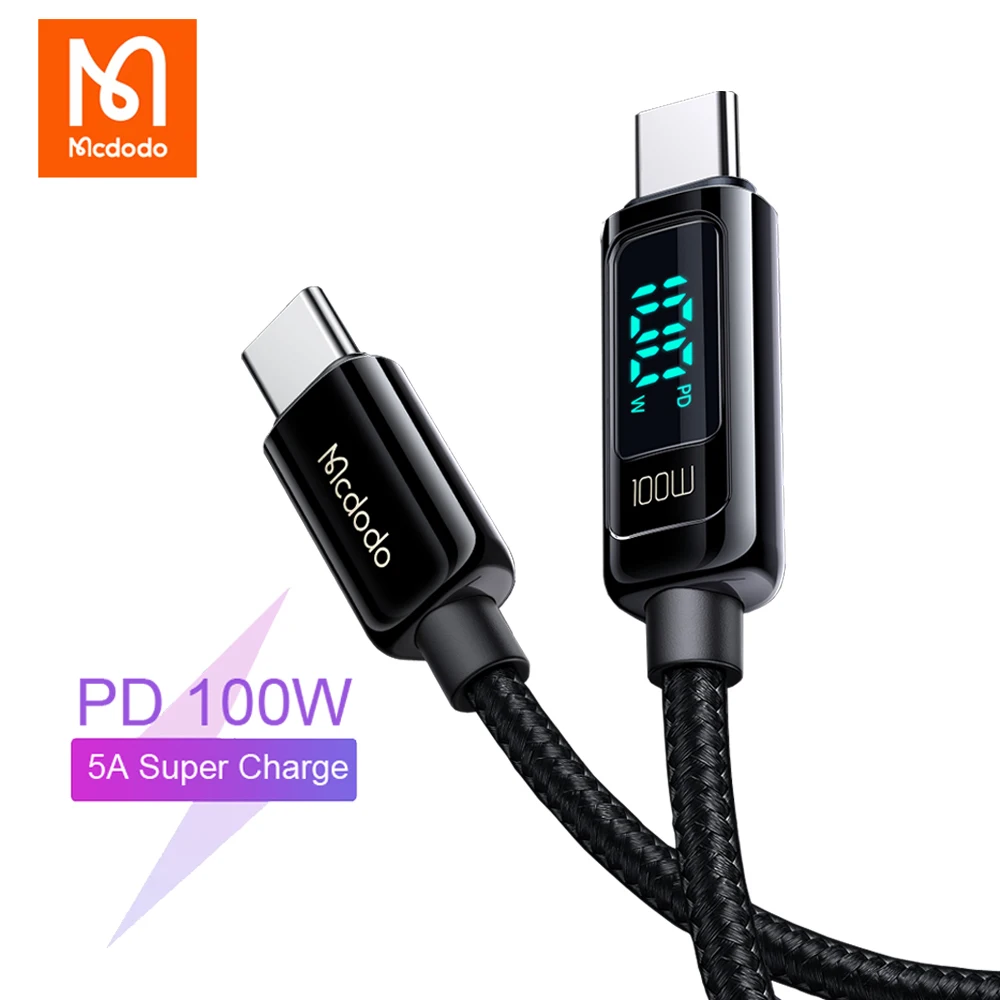 Кабель зарядный Mcdodo PD USB Type-C 100 Вт с цифровым дисплеем | Мобильные телефоны и