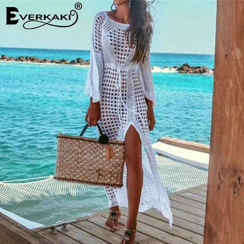 Everkaki Boho выдалбливают Сплошное Длинное платье женский комбинезон для