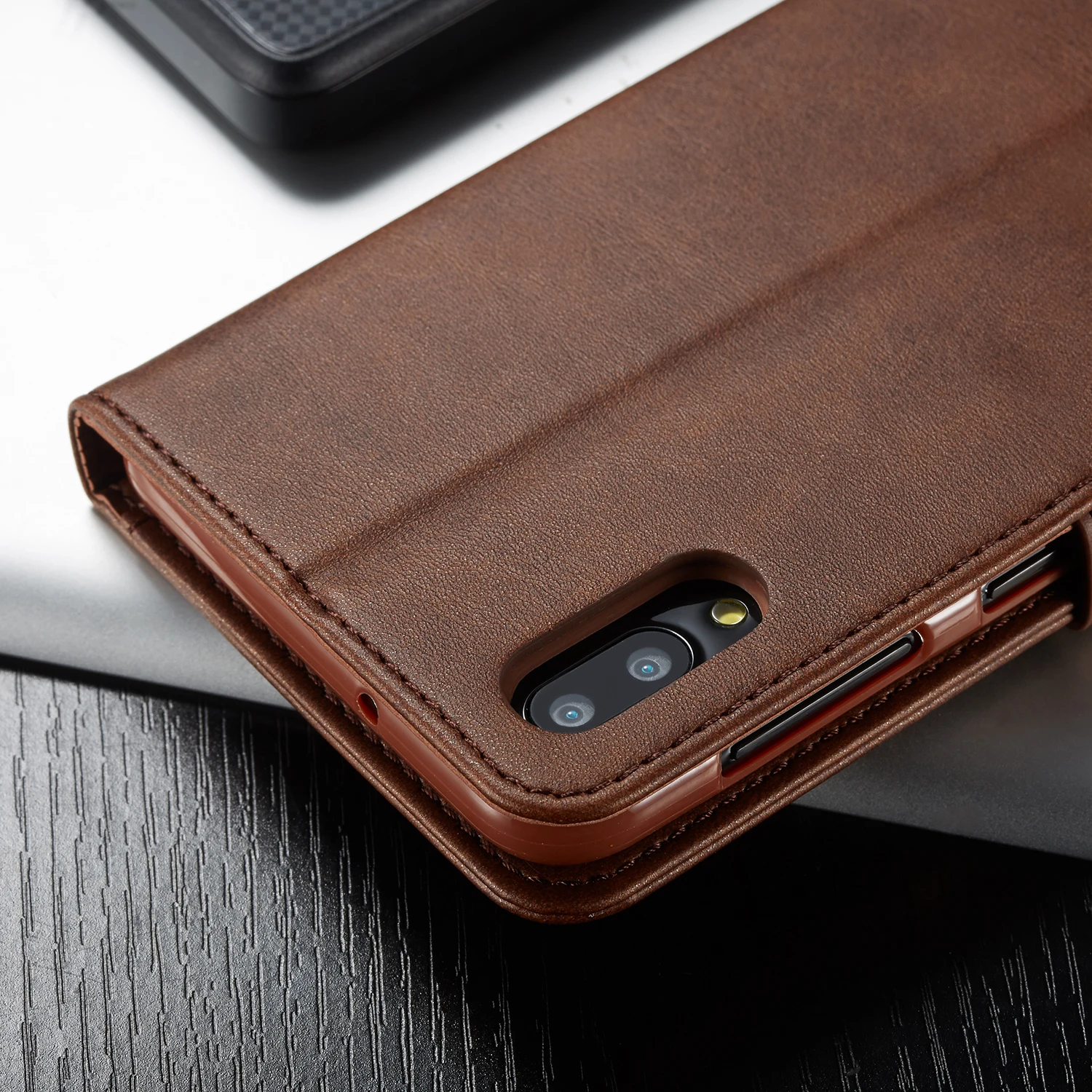 Роскошный кожаный чехол для телефона samsung Galaxy A10 M10 со слотом карт флип кошелек