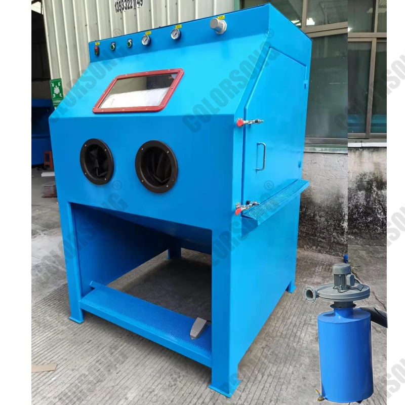 Stainless steel body dustless vatour grit blasting equipment Water sand machine wet sandblaster sandblasing cabinet |