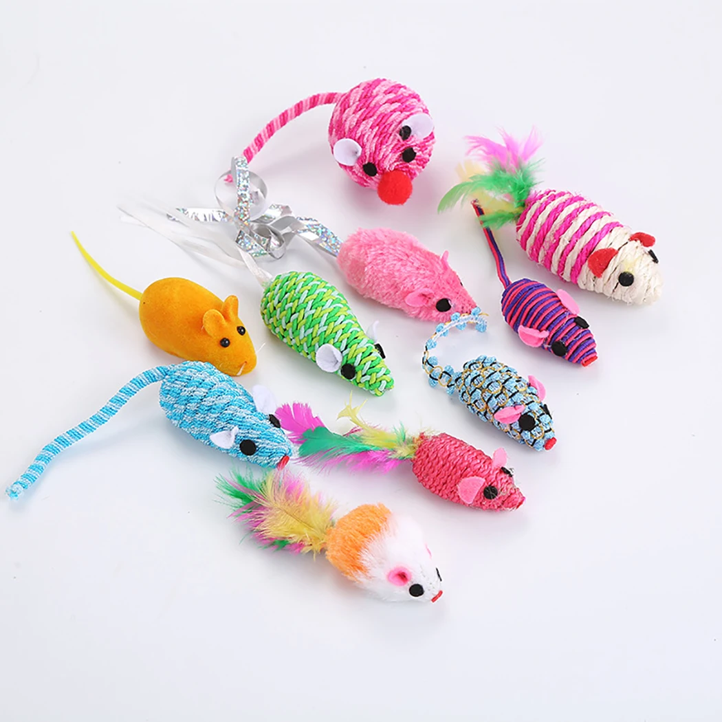 10 шт. игрушечная Мышка для кошки реалистичный звук | Дом и сад