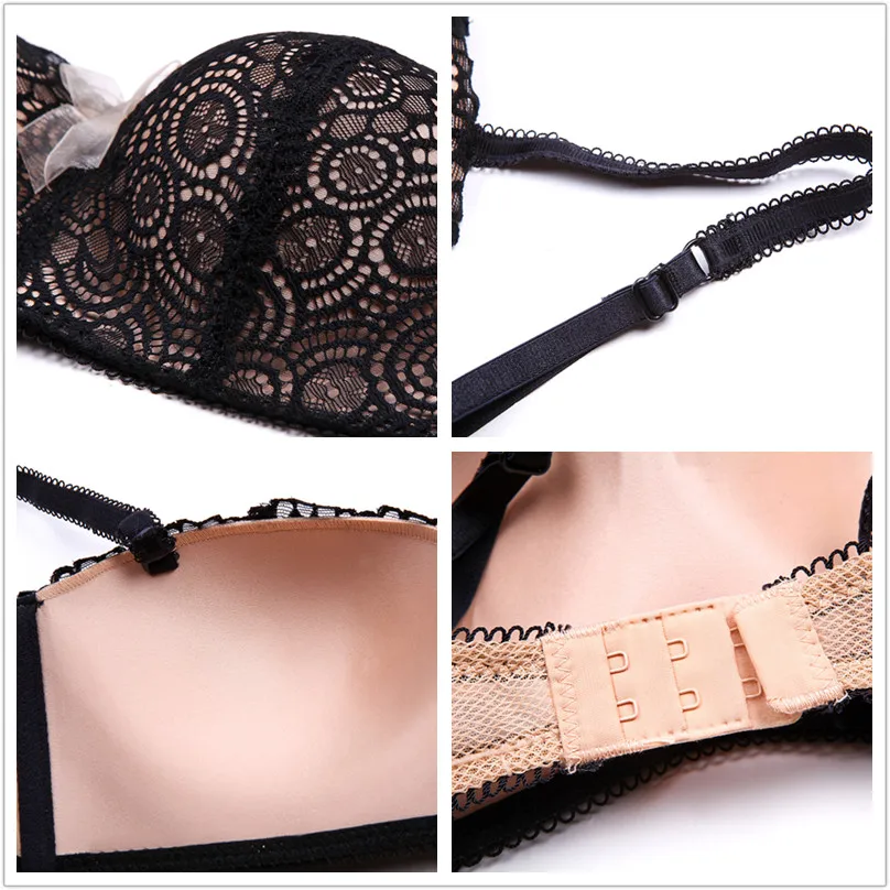 Cywer Лидер продаж роскошные 1/2 стакана брендовые пикантные Intimates Бюстгальтер Push Up Нижнее белье цветочной вышивкой женские кружевные бюстгальтер, трусики