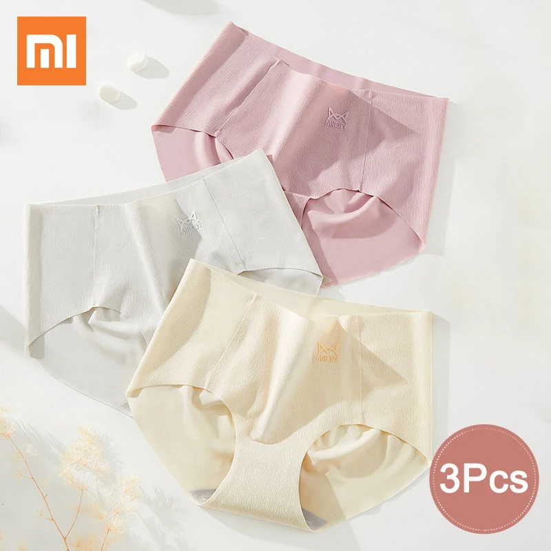 

3pcs/lot Xiaomi Seamless Ice Silk Panties Women Antibacterial Underwear Female Comfort Panty Intimates Women's Lingerie Briefs