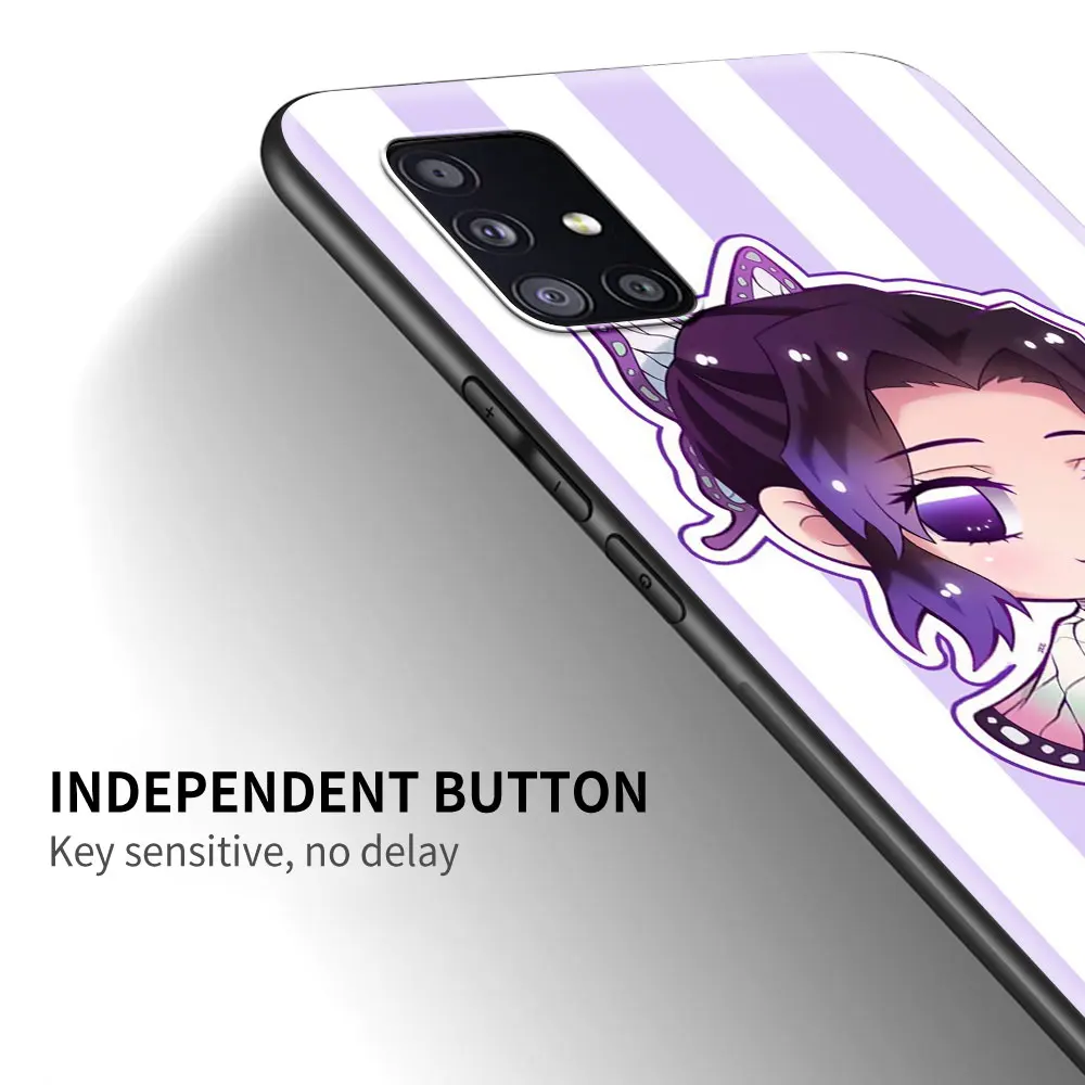 Demon Slayer Kawaii Anime Phone Case For Samsung Galaxy A51 A71 A21s A31 A41 A11 A01 M30s M31 M51 Black Soft Silicone Covers