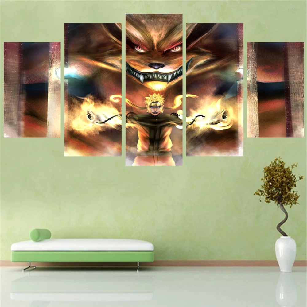 

5 Panel Canvas Art Wall Decor Japan Style Animation Poster Home Decorative Framework Living Room Modular Print Picture