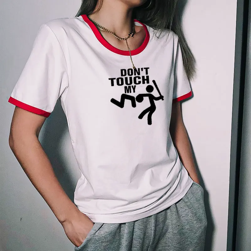 

Don't touch my print T-shirt women's T-shirt brand fun T-shirt women's short sleeve cotton T-shirt top