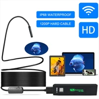 1200p dual lens car maintenance endoscope with 8 led inspection camera zoomable snake camera for android ios wireless endoscope