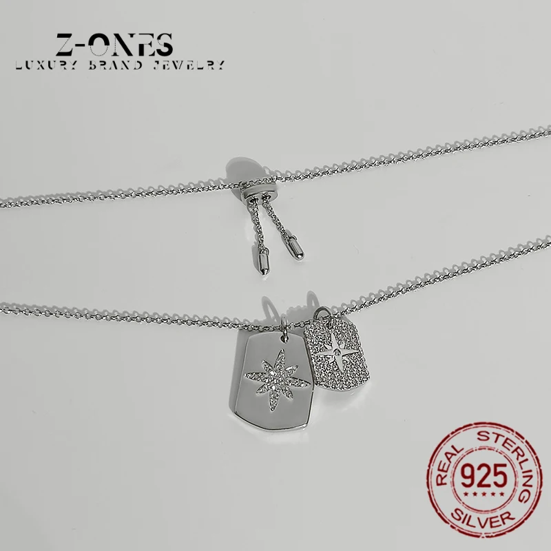 

2021 women 925 sterling silver chain necklace with zircon lock clasp fashion pendant Monaco jewelry