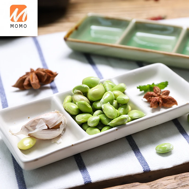 

Seasoning Dish Creative Hotel Multi-Grid Ceramic Saucer Dish Seasoning Dish Retro Japanese Soy Sauce Dish Small Dish Plate