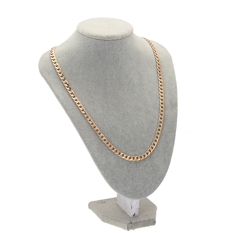 Унисекс желтое твердое золотое кубинское ожерелье в стиле панк хип-хоп мужское