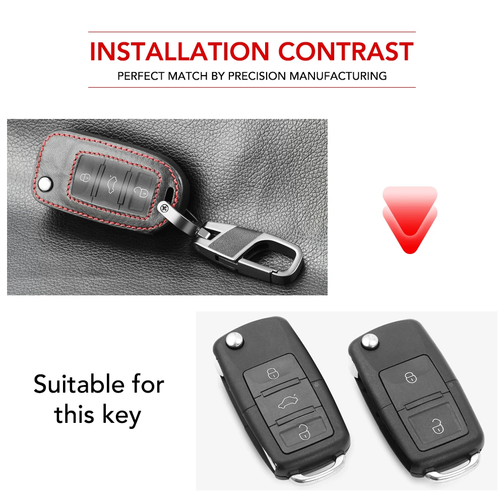 Кожаный мягкий чехол для автомобильного ключа из ПВХ Volkswagen VW Passat Golf Jetta Bora Polo Sagitar