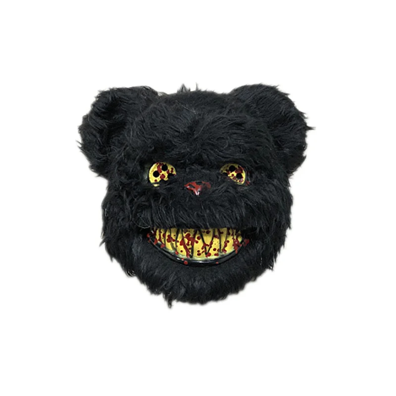 Black Bear 1 шт., новая маска на Хэллоуин, кровавый убийца, кролик, маска, плюшевый мишка на Хэллоуин, косплей, маска ужаса для детей, взрослых, дикий волк, страшный - Цвет: Black Bear