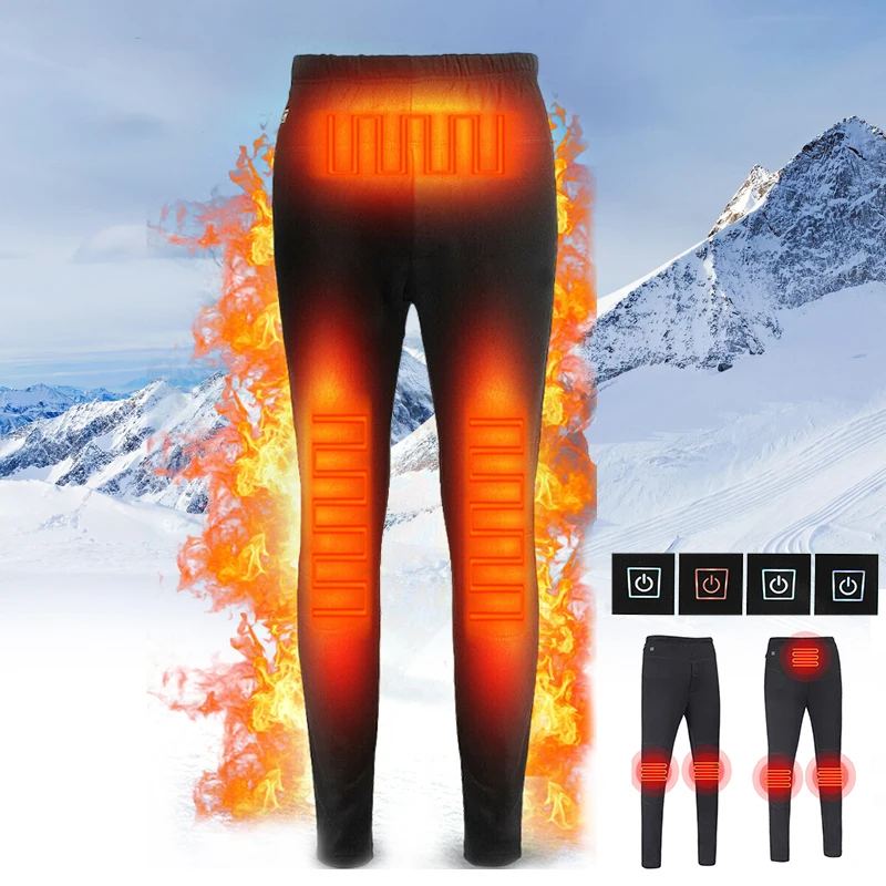 Winter Heated Pants Self Heating Pants Outdoor Hiking Warm Slim USB Trekking Skiing Electric Thermal Pants Trousers Women Men