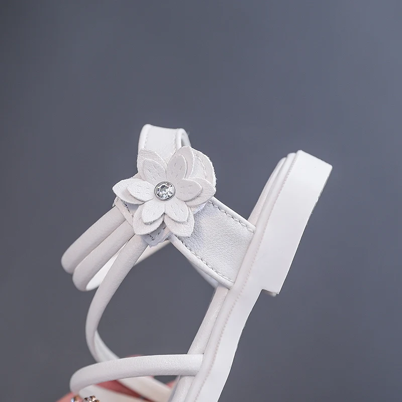 Сандалии детские резиновые со стразами босоножки из искусственной кожи для