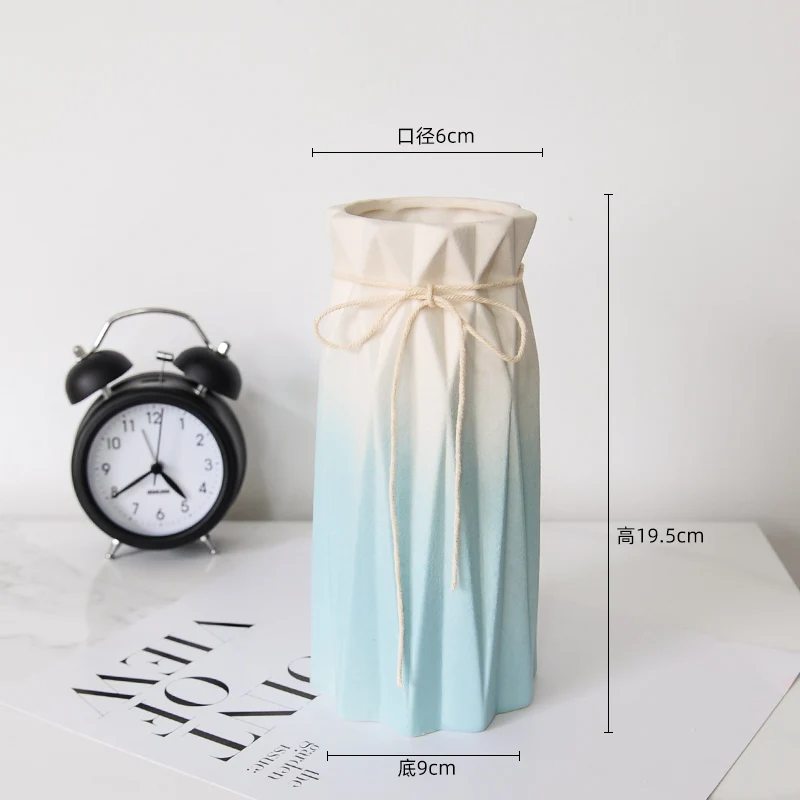 

Wedding Vase Ceramic Blue Modern Outdoor Oficina Decoracion Escritorio Minimalist Geometric Decor Floor Jarrones Vases BG50VS
