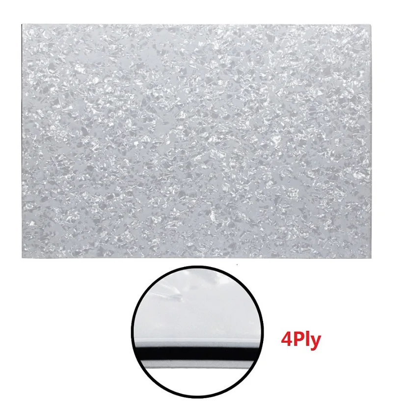 FLEOR 4 слойная белая жемчужная накладка на гитару бас без рисунка материал