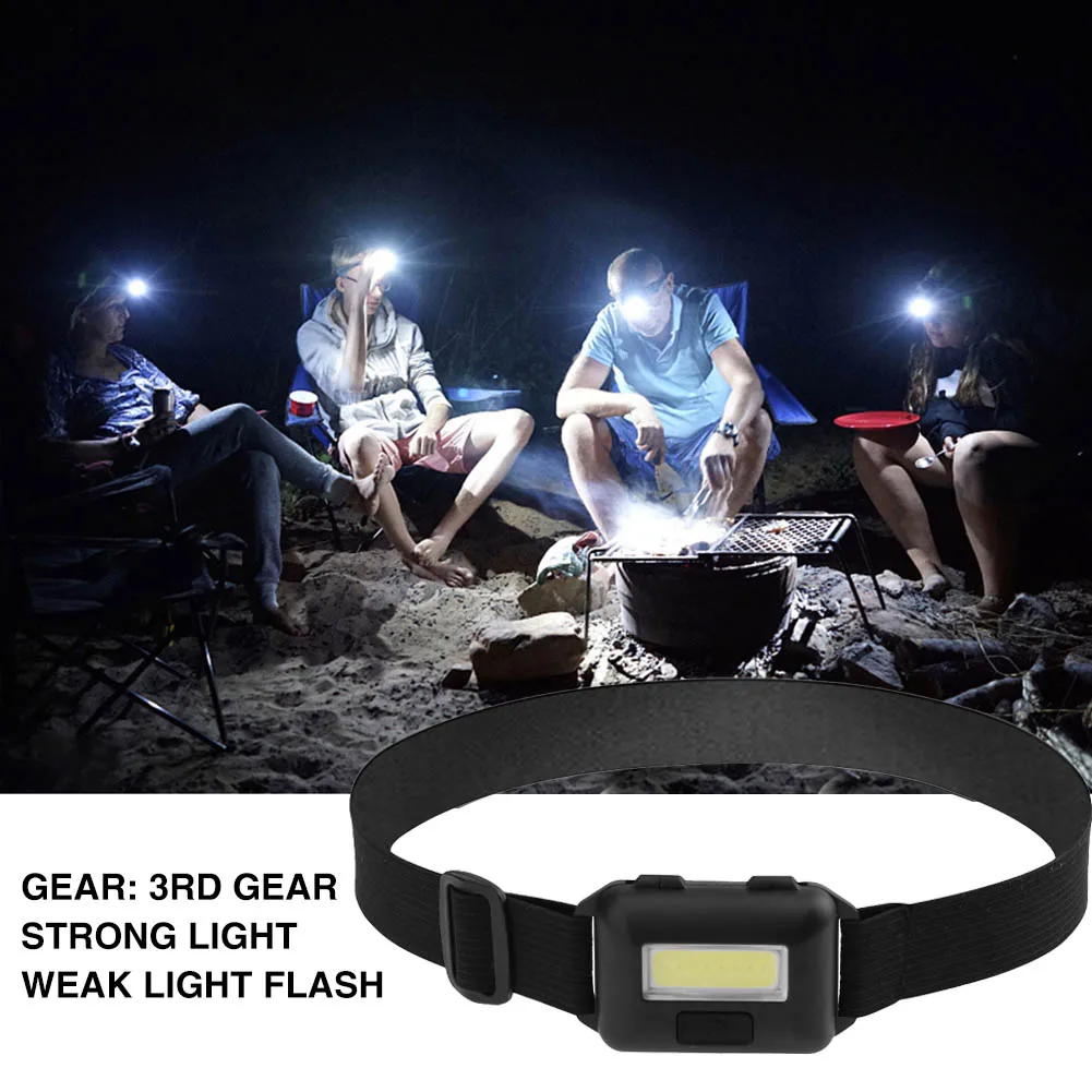 

Mini 3W COB Led Koplamp 3 Modes Waterdichte Koplamp Hoofd Zaklamp Zaklamp Lanterna Voor Outdoor Camping Night Fishing Head Torch