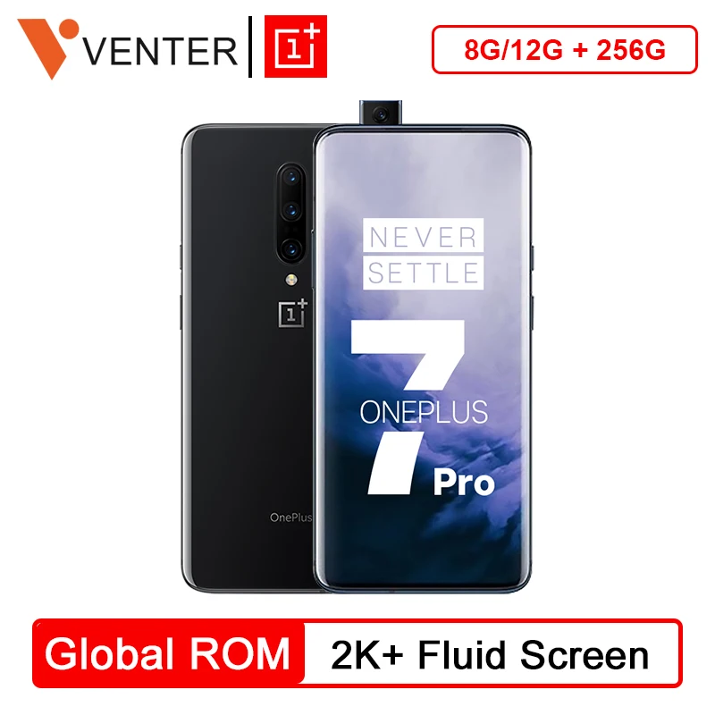 Смартфон OnePlus 7 Pro с глобальной прошивкой, 8 ГБ, 256 ГБ, Snapdragon 855, 48MP, тройная задняя камера 6,67 дюйма, 2K+ жидкий AMOLED экран